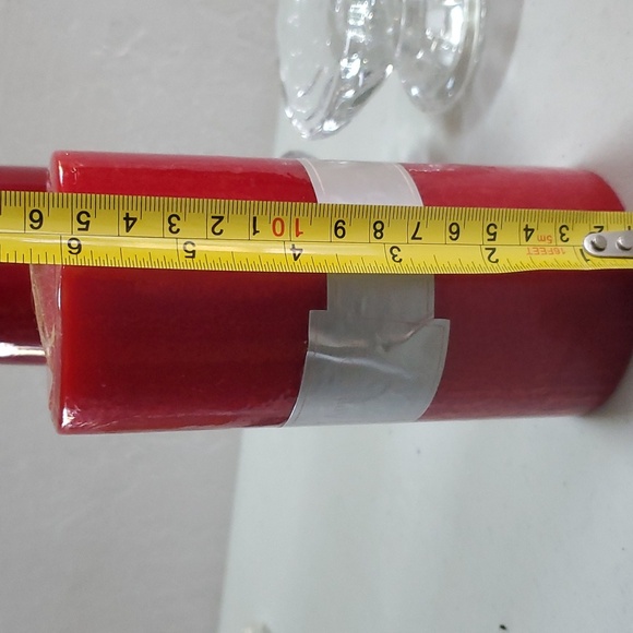 2 Baked Apple Pie Pillar Candles 6"x3", 2 candle holders Home Interiors New - Picture 7 of 9